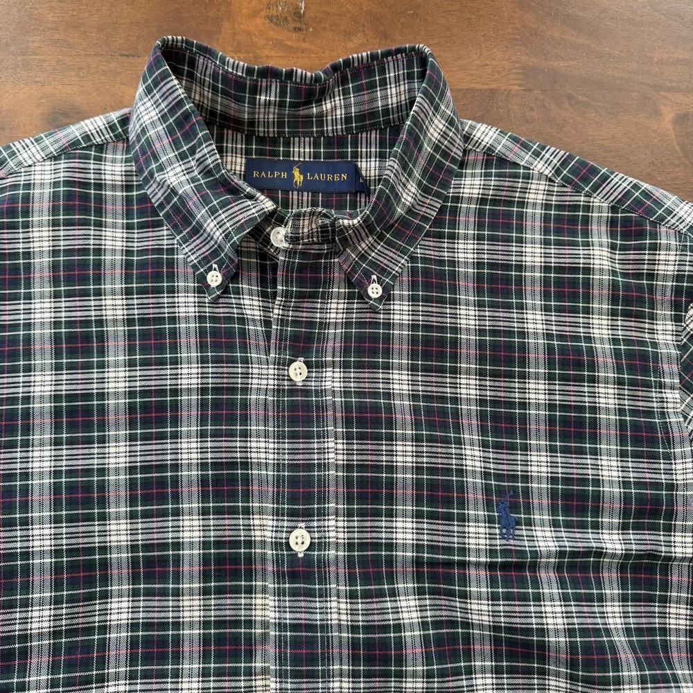 Lot Of 3 Ralph Lauren Shirt Mens Large Plaid Stripe Button Down‎ Cotton Casual - Picture 6 of 16